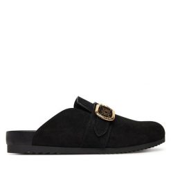 Klapki Guess. Czarne klapki damskie Guess, z aplikacjami, bez obcasa. Za 549.99 zł.