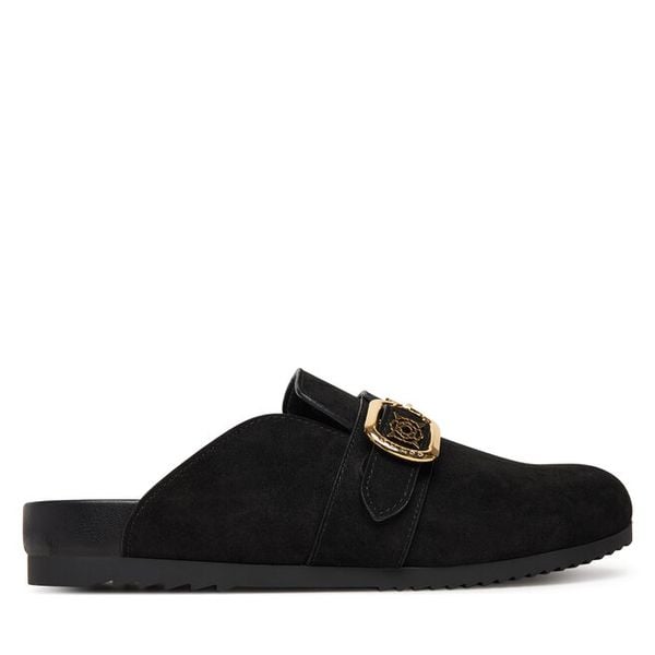 Klapki Guess. Czarne klapki damskie Guess, z aplikacjami, bez obcasa. Za 549.99 zł.