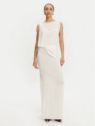 JACQUEMUS Sukienka wieczorowa La Robe Peplo Longue 25E251DR2302381 100 Biały Regular Fit. Białe sukienki damskie JACQUEMUS, l, bez wzorów, z wiskozy, wizytowe, bez kołnierzyka, bez ramiączek. Za 3,079.00 zł.