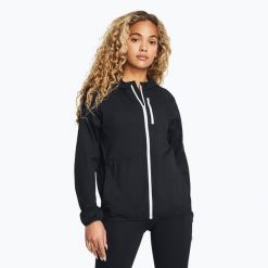 Kurtka do biegania damska Under Armour Phantom Windbreaker. Czarne kurtki damskie Under Armour, bez wzorów, bez kaptura. Za 329.99 zł.