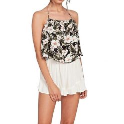 Koszulka damska Volcom Coco Halter Cami. Czarne bluzki sportowe damskie Volcom, l, bez wzorów, z wiskozy, bez ramiączek. Za 101.00 zł.