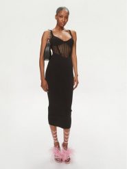 Pinko Sukienka koktajlowa Vision 103757 A1Y7 Czarny Bodycon Fit. Czarne sukienki damskie Pinko, s, bez wzorów, z syntetyku, wizytowe, bez kołnierzyka, bez ramiączek, bodycon. Za 1,259.00 zł.