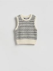 Wzorzysta kamizelka - wielobarwny. Kamizelki damskie Reserved, l, z dzianiny. Za 119.99 zł.