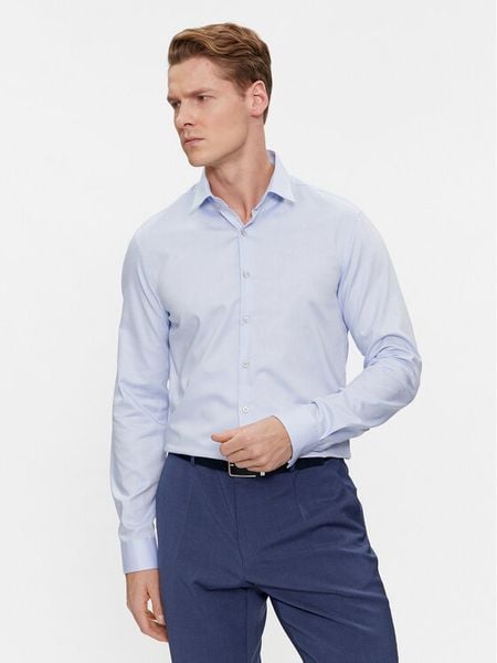 Calvin Klein Koszula K10K108426 Niebieski Slim Fit. Niebieskie koszule męskie CALVIN KLEIN, m, bez wzorów, z bawełny, bez kołnierzyka, bez ramiączek. Za 219.99 zł.