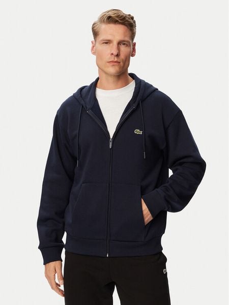 Lacoste Bluza SH8864 Granatowy Regular Fit. Niebieskie bluzy bez kaptura męskie Lacoste, m, z bawełny. Za 579.99 zł.