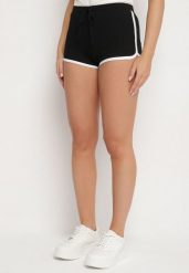 Czarne Dresowe Szorty z Bawełny Ozdobione Lamówką Liravonneae. Czarne spodenki sportowe damskie Born2be, bez wzorów, z bawełny, sportowe. Za 34.99 zł.