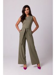 Be Wear Kombinezon w kolorze oliwkowym rozmiar: S. Brązowe kombinezony damskie Be Wear, s, bez wzorów, bez kołnierzyka, bez ramiączek. Za 210.81 zł.