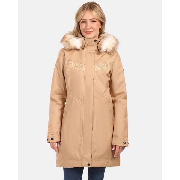 Płaszcz damski Kilpi PERU-W. Brązowe płaszcze damskie Kilpi, bez wzorów, sportowe. Za 659.60 zł.
