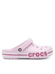 Crocs Klapki BAYABAND CLOG 205089-6TG Różowy. Czerwone klapki damskie Crocs, bez wzorów, z materiału, bez obcasa. Za 199.99 zł.
