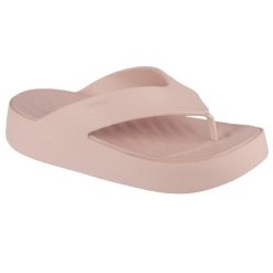 Japonki damskie Crocs 2094106UR. Brązowe klapki damskie Crocs, bez wzorów, z materiału, bez obcasa. Za 197.00 zł.