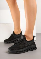 Czarne Siateczkowe Buty Sportowe Sneakersy na Grubej Tłoczonej Podeszwie Luriane. Czarne buty sportowe na co dzień damskie Born2be, bez wzorów, z jeansu. Za 74.99 zł.