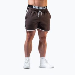 Spodenki treningowe męskie NEBBIA Hero. Brązowe szorty sportowe męskie Nebbia, m, z bawełny, na fitness i siłownię. Za 229.99 zł.