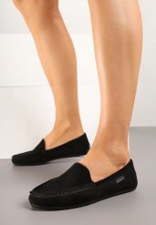 Czarne Mokasyny z Imitacji Zamszu z Ozdobnymi Przeszyciami Zeolira. Czarne mokasyny damskie Born2be, z jeansu. Za 59.99 zł.