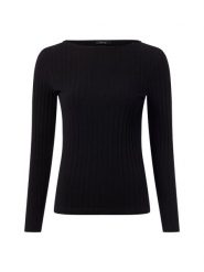 Opus koszulka z długim rękawem - Sovke Kobiety Bawełna czarny, 42. Czarne t-shirty damskie Opus, bez wzorów, z bawełny, bez kołnierzyka. Za 179.95 zł.