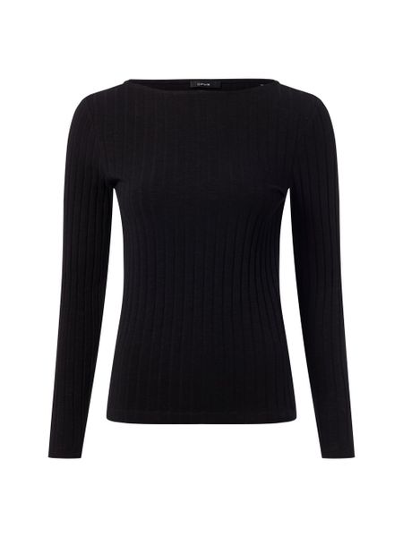 Opus koszulka z długim rękawem - Sovke Kobiety Bawełna czarny, 42. Czarne t-shirty damskie Opus, bez wzorów, z bawełny, bez kołnierzyka. Za 179.95 zł.