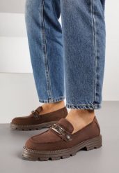 Brązowe Mokasyny Ozdobione Klamrą Wildbluff. Brązowe mokasyny damskie Born2be, z jeansu. Za 99.99 zł.