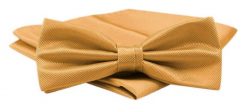 Męska Mucha z Poszetką Alties - Żółte Złoto. Żółte krawaty i muchy męskie Alties, bez wzorów, eleganckie. Za 54.00 zł.