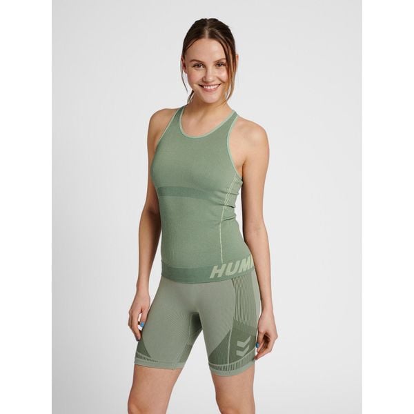 Damski tank top Hummel TE Christel. Zielone topy damskie HUMMEL, m, bez wzorów, z dzianiny, bez kołnierzyka. Za 136.00 zł.