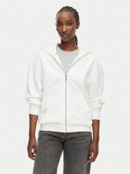 Calvin Klein Bluza LV044G215G Biały Relaxed Fit. Białe bluzy bez kaptura damskie CALVIN KLEIN, m, z bawełny. Za 449.99 zł.