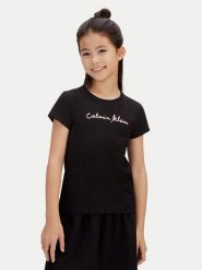 Calvin Klein Jeans T-Shirt LVCKSJA17G Czarny Regular Fit. Czarne koszulki dziewczęce Calvin Klein Jeans, z bawełny. Za 109.99 zł.