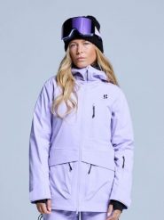 Kurtka narciarska - Damska - Hardshell - Freeride 3L - Liliowa. Fioletowe kurtki damskie POEDERBAAS, l, bez wzorów, z hardshellu, z kapturem, narciarskie. Za 1,371.22 zł.