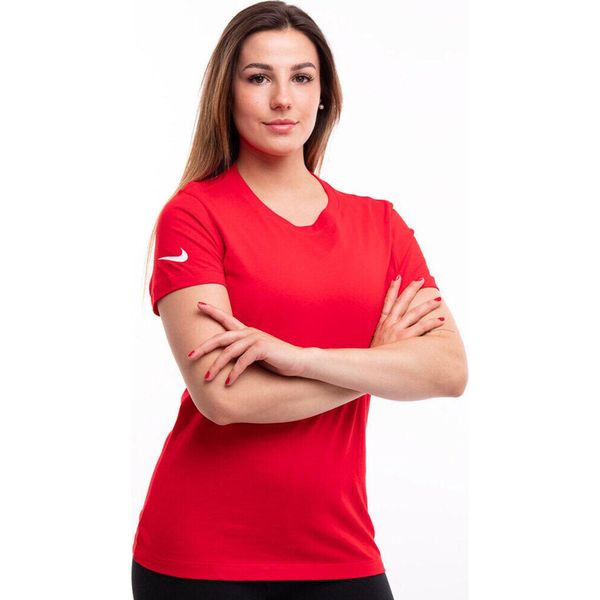 Koszulka treningowa damska Nike Park 20. Czerwone t-shirty damskie Nike, m, bez wzorów, bez kołnierzyka. Za 85.00 zł.