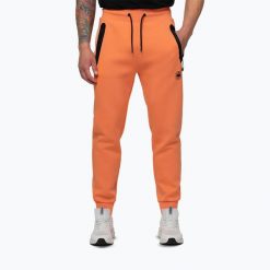 Spodnie męskie Pitbull Dogwood Track. Brązowe spodnie materiałowe męskie PITBULL, bez wzorów, z bawełny, eleganckie. Za 249.99 zł.