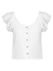 Sublevel Bluzka w kolorze białym rozmiar: L/XL. Białe bluzki damskie Sublevel, l, bez wzorów, z koronki, bez kołnierzyka, bez ramiączek. Za 69.91 zł.