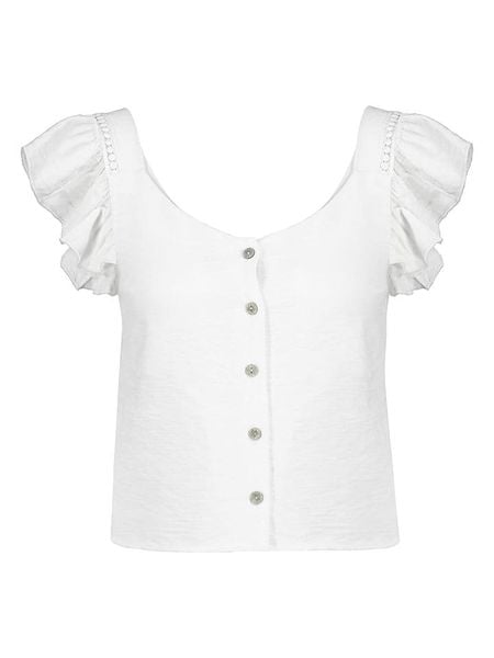 Sublevel Bluzka w kolorze białym rozmiar: L/XL. Białe bluzki damskie Sublevel, l, bez wzorów, z koronki, bez kołnierzyka, bez ramiączek. Za 78.47 zł.