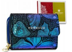 Mały, skórzany portfel damski z systemem RFID — Peterson. Portfele damskie Peterson, bez wzorów, ze skóry. Za 65.99 zł.