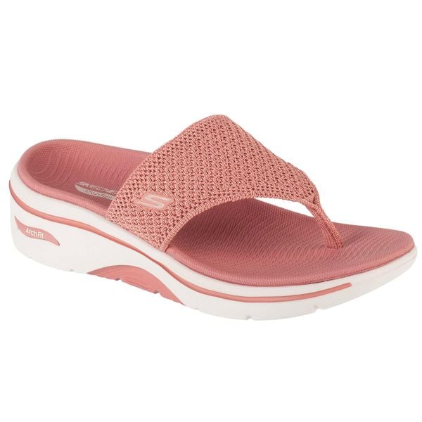 Japonki damskie, Go Walk Arch Fit 2.0 Sandal - Carrie. Czerwone klapki damskie Skechers, bez wzorów, bez obcasa. Za 249.99 zł.