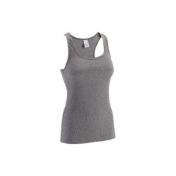 Koszulka bez rękawów Gym & Pilates 500 damska. Niebieskie bluzki sportowe damskie DOMYOS, xl, bez wzorów, z bawełny, bez ramiączek. W wyprzedaży za 14.99 zł.