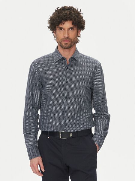BOSS Koszula C-Hal 50539532 Granatowy Casual Fit. Niebieskie koszule męskie Boss, m, bez wzorów, z bawełny, bez kołnierzyka, bez ramiączek. Za 299.99 zł.