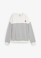 Bluza oversize z mieszanki bawełny. Białe bluzy bez kaptura damskie bonprix, z bawełny. Za 99.99 zł.