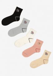 Wielokolorowe Skarpety z Bawełny w Geometryczny Wzór 5-Pack Creva. Sukienki niemowlęce Born2be, bez wzorów, z bawełny, bez ramiączek. Za 4.99 zł.