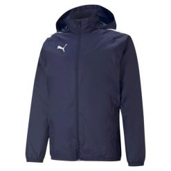Kurtka Puma Team Liga All Weather. Niebieskie kurtki męskie Puma, l, bez wzorów, z materiału, bez kaptura. Za 185.50 zł.