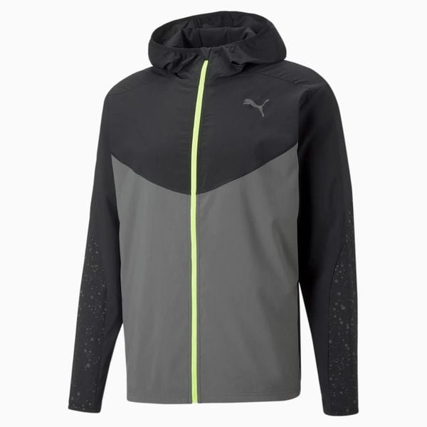 Kurtka biegowa męska Puma RUN REFLECTIVE AOP WOVEN 52240915. Czarne kurtki treningowe męskie Puma, l, bez wzorów, do biegania. Za 173.20 zł.