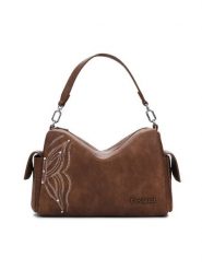 Desigual Torebka Habana 25SAXPAD Brązowy. Brązowe torebki klasyczne damskie Desigual, bez wzorów, ze skóry, bez dodatków. Za 249.99 zł.