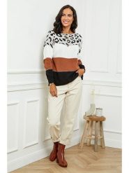 L'armoire de Suzette Sweter w kolorze czarno-kamelowym rozmiar: 38/40. Czarne swetry klasyczne damskie L'armoire de Suzette, l, ze splotem, bez kołnierzyka. Za 121.80 zł.