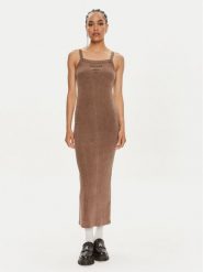 ROTATE Sukienka letnia Vigdis 1124431705 Brązowy Slim Fit. Brązowe sukienki damskie ROTATE, na lato, l, bez wzorów, z bawełny, bez kołnierzyka, bez ramiączek. Za 499.99 zł.