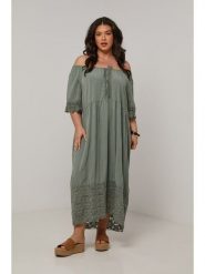 Curvy Lady Sukienka w kolorze khaki rozmiar: 40/42. Brązowe sukienki damskie Curvy Lady, na co dzień, bez wzorów, z koronki, klasyczne, bez kołnierzyka, bez ramiączek, maxi, proste. Za 118.56 zł.