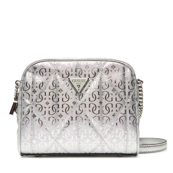 Torebka Guess. Szare listonoszki damskie Guess, z aplikacjami, bez dodatków. Za 349.99 zł.