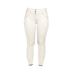Damskie spodnie do jazdy konnej GEM Cooper. Białe spodnie materiałowe damskie GEM EQUITATION, bez wzorów, z materiału, z podwyższonym stanem. Za 762.50 zł.