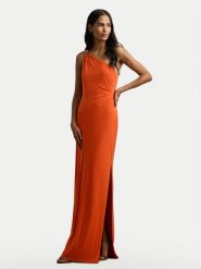 LAUREN RALPH LAUREN Sukienka wieczorowa 253751483033 Pomarańczowy Slim Fit. Brązowe sukienki damskie Lauren Ralph Lauren, bez wzorów, z syntetyku, wizytowe, bez kołnierzyka, bez ramiączek. Za 799.99 zł.