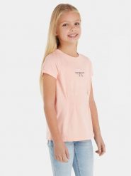 Calvin Klein Jeans T-Shirt Monogram IG0IG02103 Różowy Regular Fit. Czerwone koszulki dziewczęce Calvin Klein Jeans, z bawełny. Za 169.99 zł.