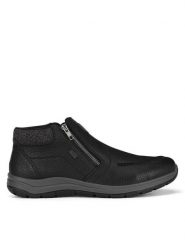 Rieker Botki 03660-00 Czarny. Czarne buty zimowe męskie Rieker, ze skóry, bez zapięcia. Za 307.99 zł.