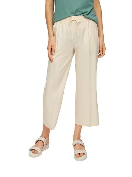 S.OLIVER RED LABEL Spodnie w kolorze beżowym rozmiar: 38. Brązowe spodnie materiałowe damskie s.Oliver RED LABEL, bez wzorów, z materiału. Za 75.34 zł.