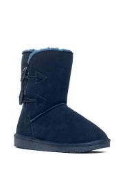 NICEBAY Skórzane botki zimowe "Branch" w kolorze granatowym rozmiar: 39. Niebieskie botki damskie Nicebay, na zimę, z materiału, bez obcasa, bez zapięcia. Za 217.99 zł.