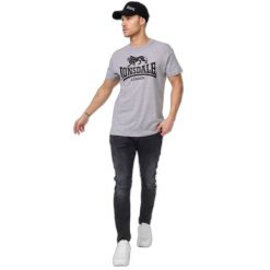 T-shirt o klasycznym kroju Lonsdale Logo. Szare t-shirty męskie Lonsdale, bez wzorów, z bawełny, bez kołnierzyka. Za 117.50 zł.