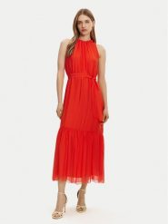 Haveone Sukienka letnia AFF-N004 Pomarańczowy Loose Fit. Brązowe sukienki damskie Haveone, na lato, s, bez wzorów, z jedwabiu, bez kołnierzyka, bez ramiączek. Za 399.99 zł.